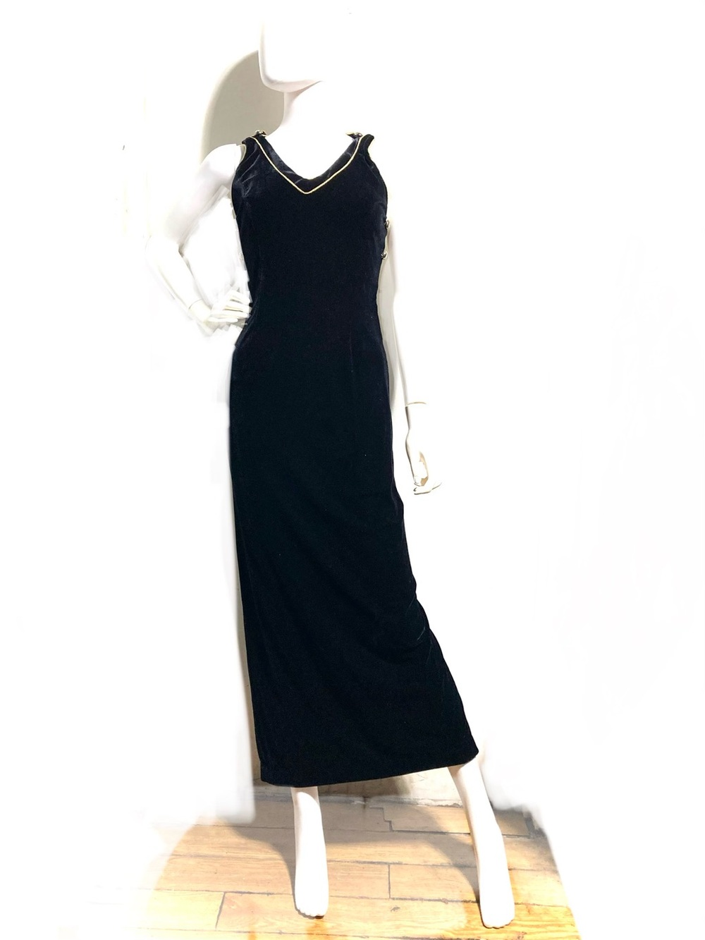 Susan Roselli for Vijack Vintage Black Velvet Maxi Dress